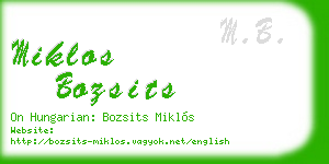 miklos bozsits business card