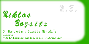 miklos bozsits business card